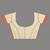 Beige cotton saree with red border & woven leaf motifs