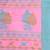 Pink cotton leaf motifs saree with mastard and blue border