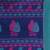 Navy blue cotton saree with pink and teal border & leaf design