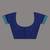 Navy blue cotton saree with pink and teal border & leaf design