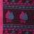 Brown cotton saree with pink and teal border & leaf design