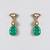 Gold plated green stone choker necklace set