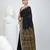 Black cotton saree with beige border and traditional woven pallu