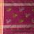 Fuchsia cotton saree with beige border & bird motif design