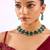 Gold plated green stone choker necklace set
