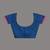 Elegant sapphire blue cotton saree with red border & woven motifs
