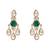 Gold plated green stone choker necklace set