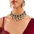 Gold plated green stone choker necklace set
