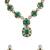 Gold plated green stone necklace set