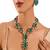 Gold plated green stone necklace set
