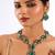 Gold plated green stone necklace set