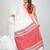 Elegant white cotton saree with red and green diamond motifs