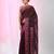 Elegant maroon cotton saree with geometric floral borders