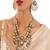 Gold plated multicolor stone layered necklace set
