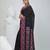 Elegant black cotton saree with geometric floral borders