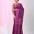Elegant purple cotton saree with geometric floral borders