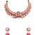 Gold plated pink stone choker necklace set
