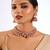 Gold plated pink stone choker necklace set