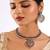 Gold plated pink stone choker necklace set