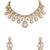 Gold plated silver stone choker necklace set
