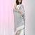 Elegant white and black striped cotton handspun saree with pom pom border