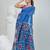 Blue handspun cotton saree with floral woven design