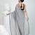 Elegant grey cotton saree with sequin embellishments and pom pom