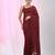 Elegant maroon cotton saree with sequin embellishments and pom pom