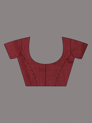 Elegant maroon cotton saree with sequin embellishments and pom pom 5