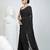 Elegant black cotton saree with sequin embellishments and pom pom