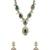 Gold plated green stone necklace set