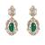 Gold plated green stone necklace set