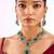 Gold plated green stone necklace set