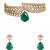 Gold plated green stone choker necklace set