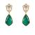 Gold plated green stone choker necklace set