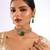 Gold plated green stone choker necklace set