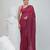 Elegant magenta cotton saree with sequin embellishments and pom pom