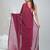 Elegant magenta cotton saree with sequin embellishments and pom pom
