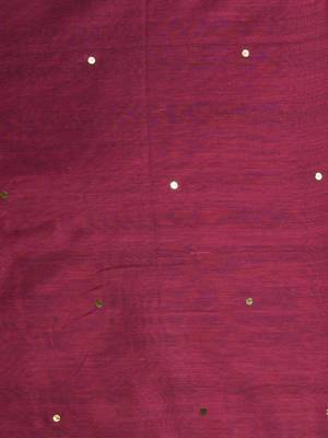 Elegant magenta cotton saree with sequin embellishments and pom pom 4