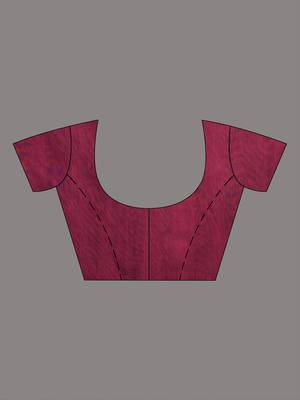 Elegant magenta cotton saree with sequin embellishments and pom pom 5