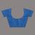 Elegant sapphire blue cotton saree with sequin embellishments and pom pom