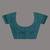 Elegant teal cotton saree with sequin embellishments and pom pom