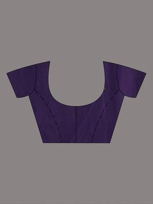 Elegant purple cotton saree with sequin embellishments and pom pom 5