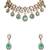 Gold plated green stone choker necklace set