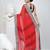 Elegant red mulmul cotton saree with black & white woven border