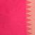 Elegant pink cotton saree with geometric border and pom pom