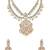 Gold plated green stone layered necklace set