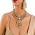Gold plated green stone layered necklace set