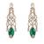 Gold plated green stone layered necklace set