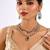 Gold plated green stone layered necklace set